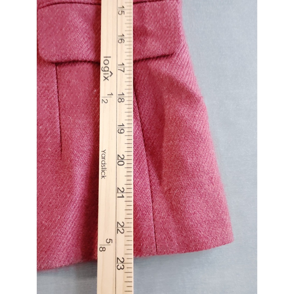 Talbots‎ 100% Wool Red Embossed "T" Buttons Herringbone Blazer Academia Petite 6 - Picture 8 of 9